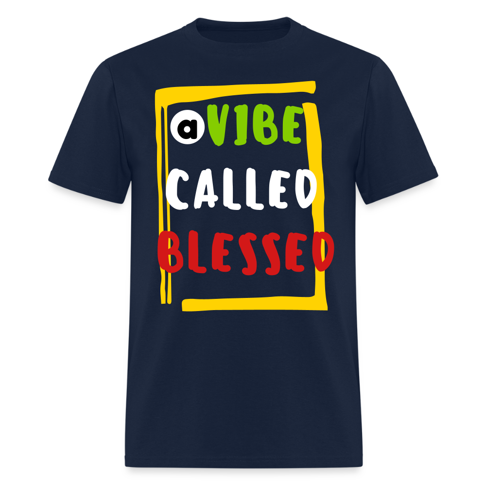 A Vibe Called Blessed Unisex Classic T-Shirt Flex Print Vinyl (smooth) - navy