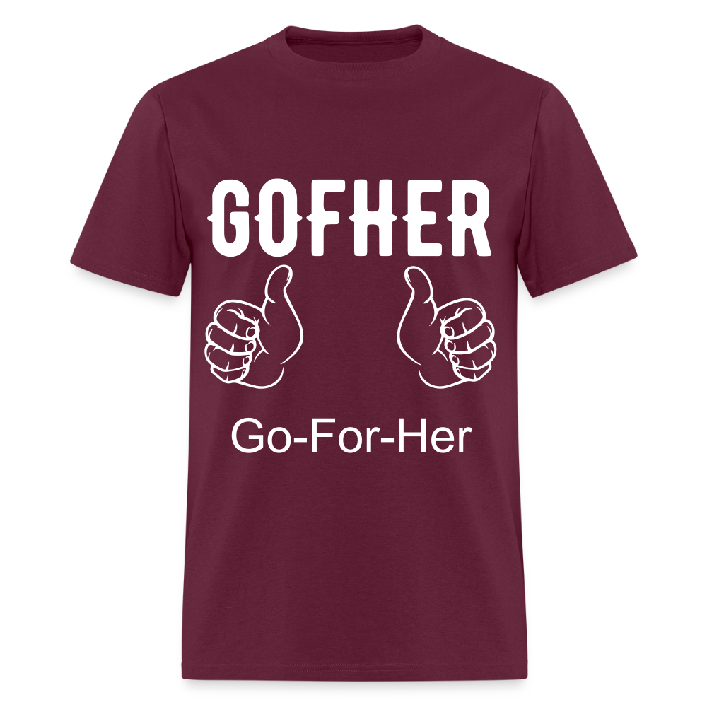 Gofher Unisex Classic T-Shirt Printed in vinyl - burgundy