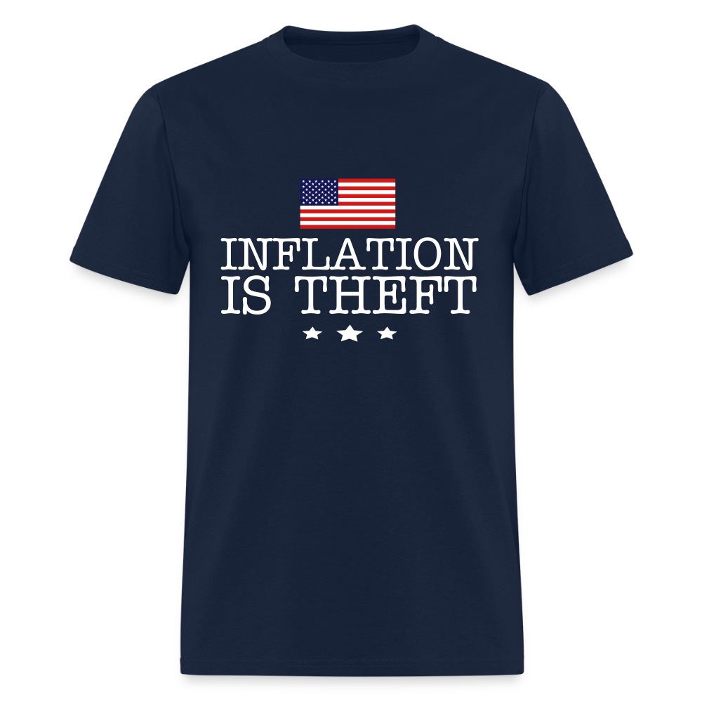 Inflation is theft Classic T-Shirt Printed in vinyl Flex Print (smooth) - navy