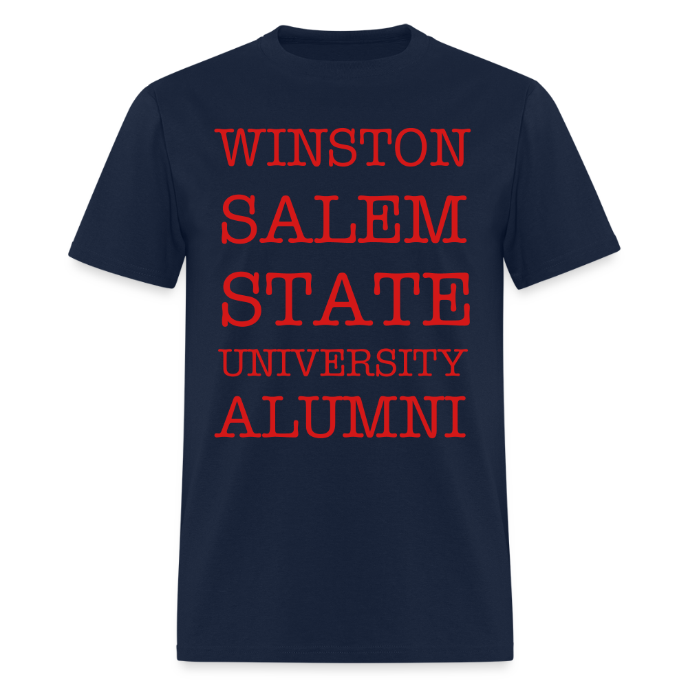 WSSU Alumni Classic T-Shirt (Red Lettering) Printed in vinyl - navy