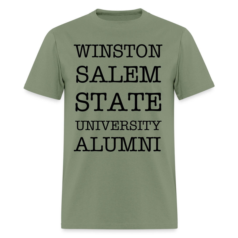 WSSU Alumni Classic T-Shirt (Black Lettering) Printed in vinyl - military green