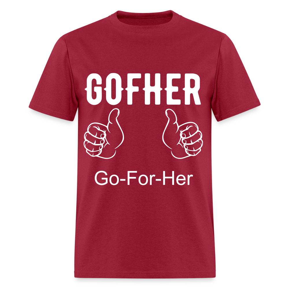 Gofher Unisex Classic T-Shirt Printed in vinyl - dark red
