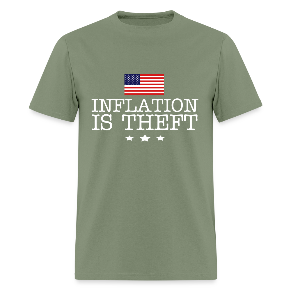 Inflation is theft Classic T-Shirt Printed in vinyl Flex Print (smooth) - military green