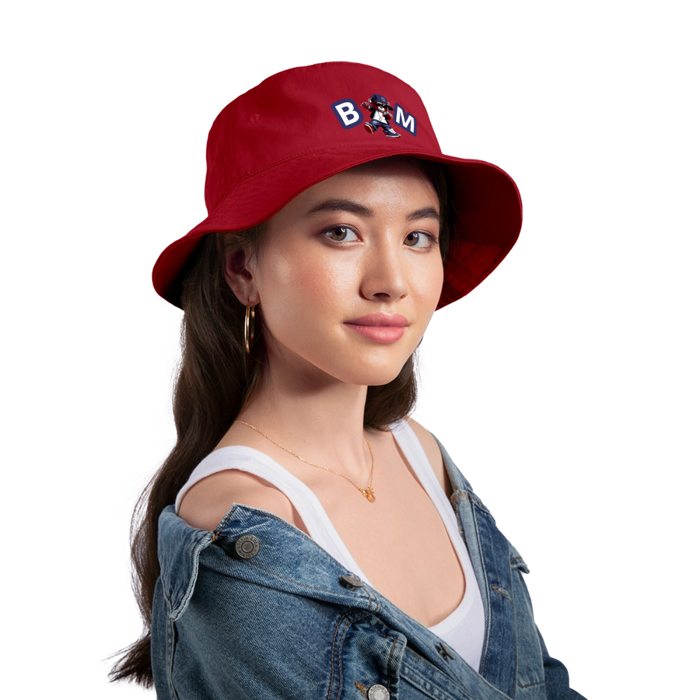 Bear Minimal Bucket Hat - red