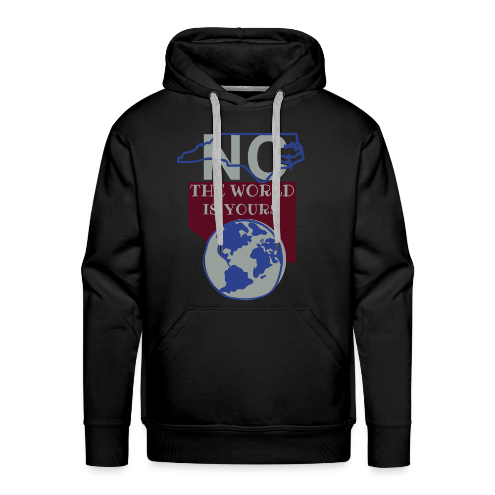 North Carolina - The World Is Yours Premium Hoodie by Bear Minimal Printed in flex vinyl - black
