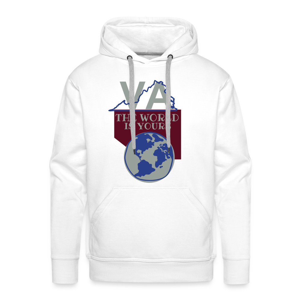 Virginia - The World Is Yours Premium Hoodie Printed in vinyl by Bear Minimal - white