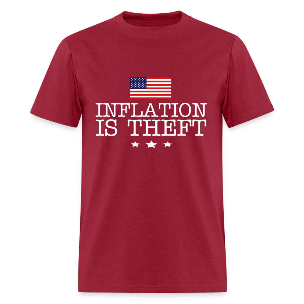 Inflation is theft Classic T-Shirt Printed in vinyl Flex Print (smooth) - dark red