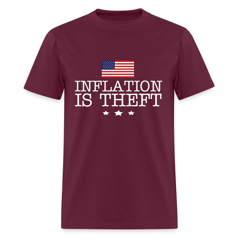 Inflation is theft Classic T-Shirt Printed in vinyl Flex Print (smooth) - burgundy