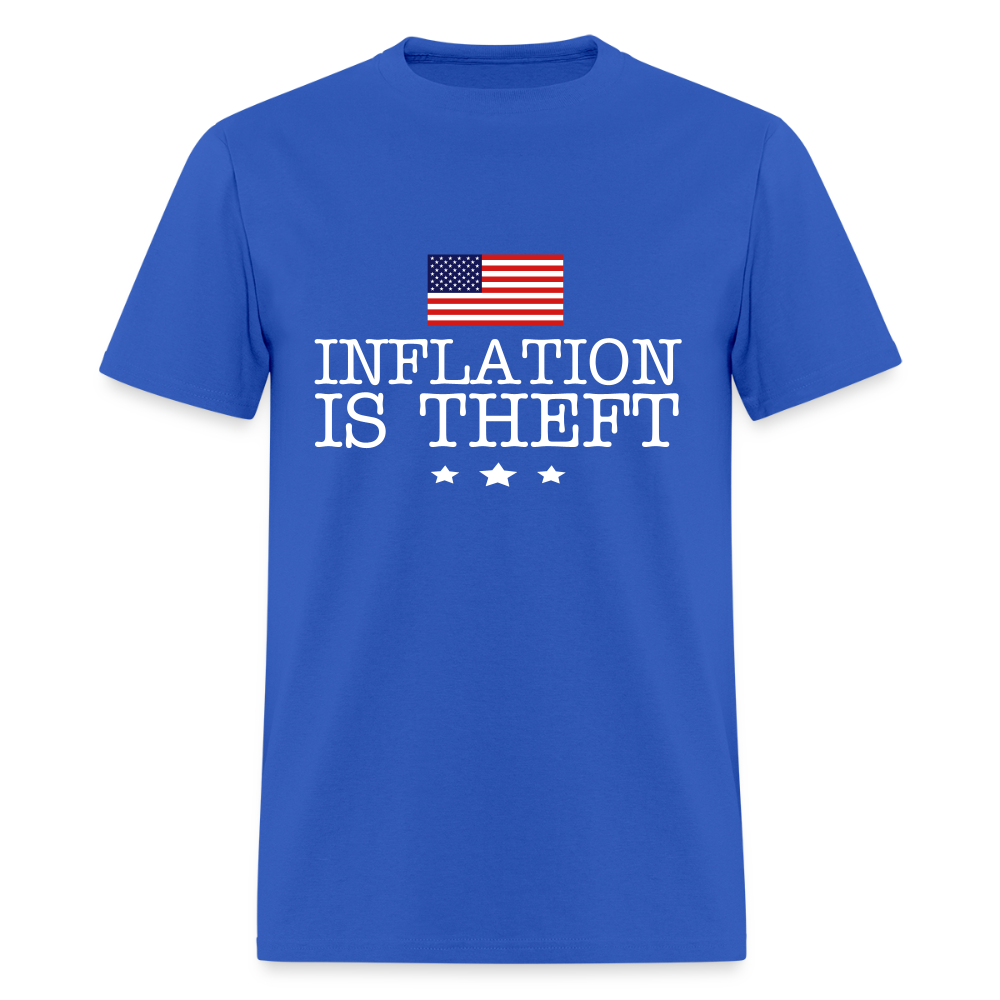 Inflation is theft Classic T-Shirt Printed in vinyl Flex Print (smooth) - royal blue