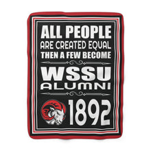 Load image into Gallery viewer, WSSU Ram-Head Sherpa Fleece Blanket