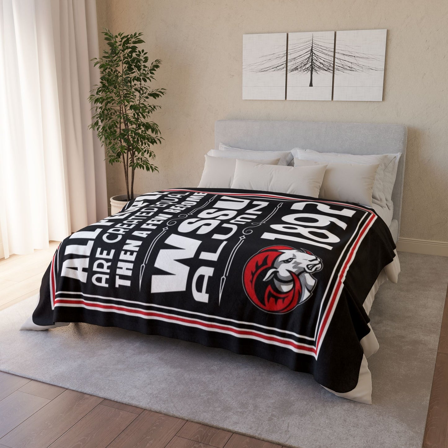 WSSU Alumni Sherpa Blanket – "All People Are Created Equal Then A Few Become WSSU Alumni 1892" Cozy Throw