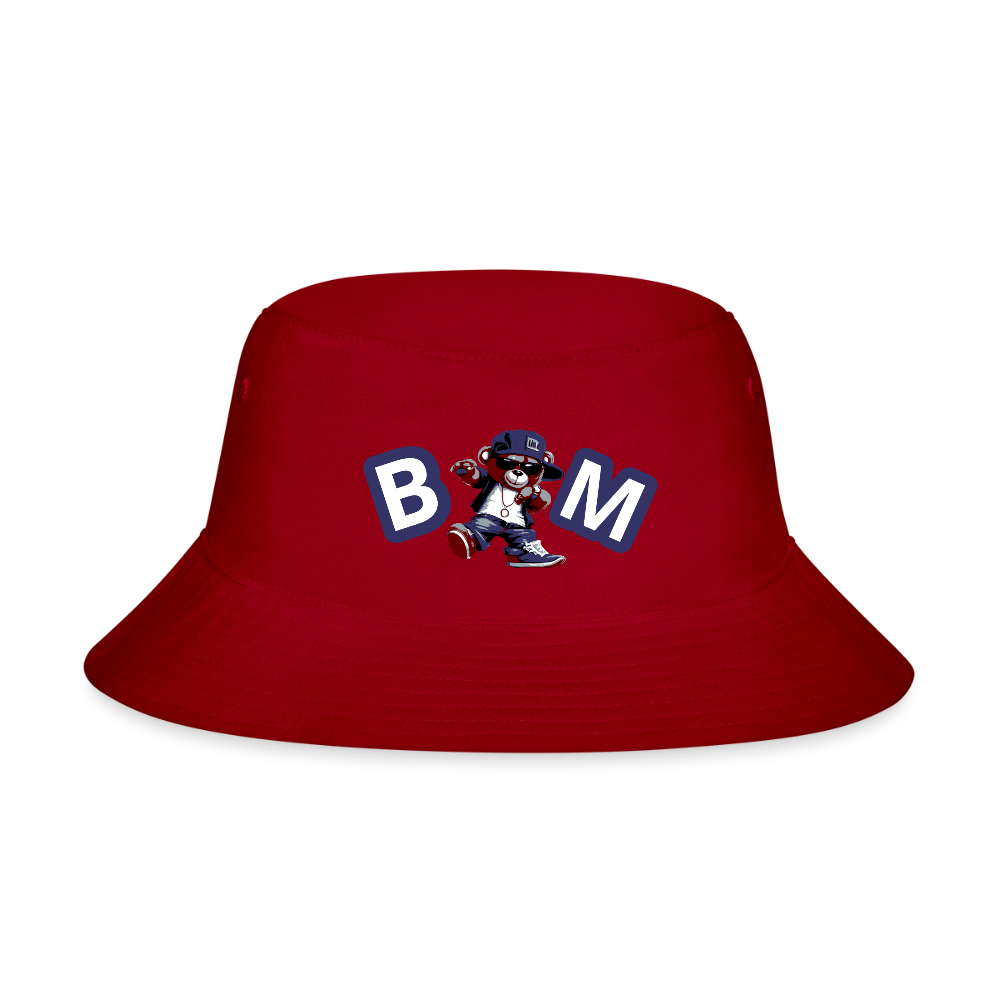 Bear Minimal Bucket Hat - red
