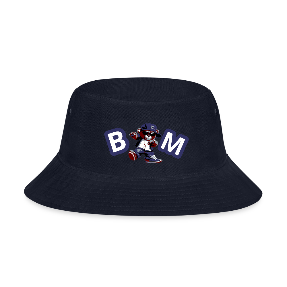 Bear Minimal Bucket Hat - navy