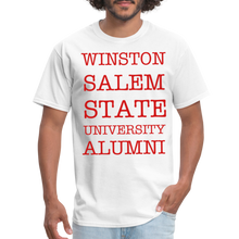 Load image into Gallery viewer, WSSU Alumni Classic T-Shirt (Red Lettering) - white