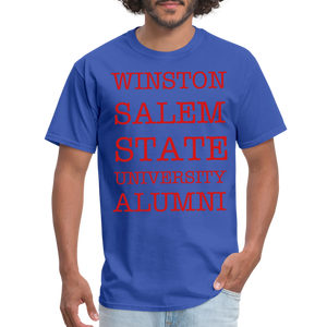 WSSU Alumni Classic T-Shirt (Red Lettering) - royal blue