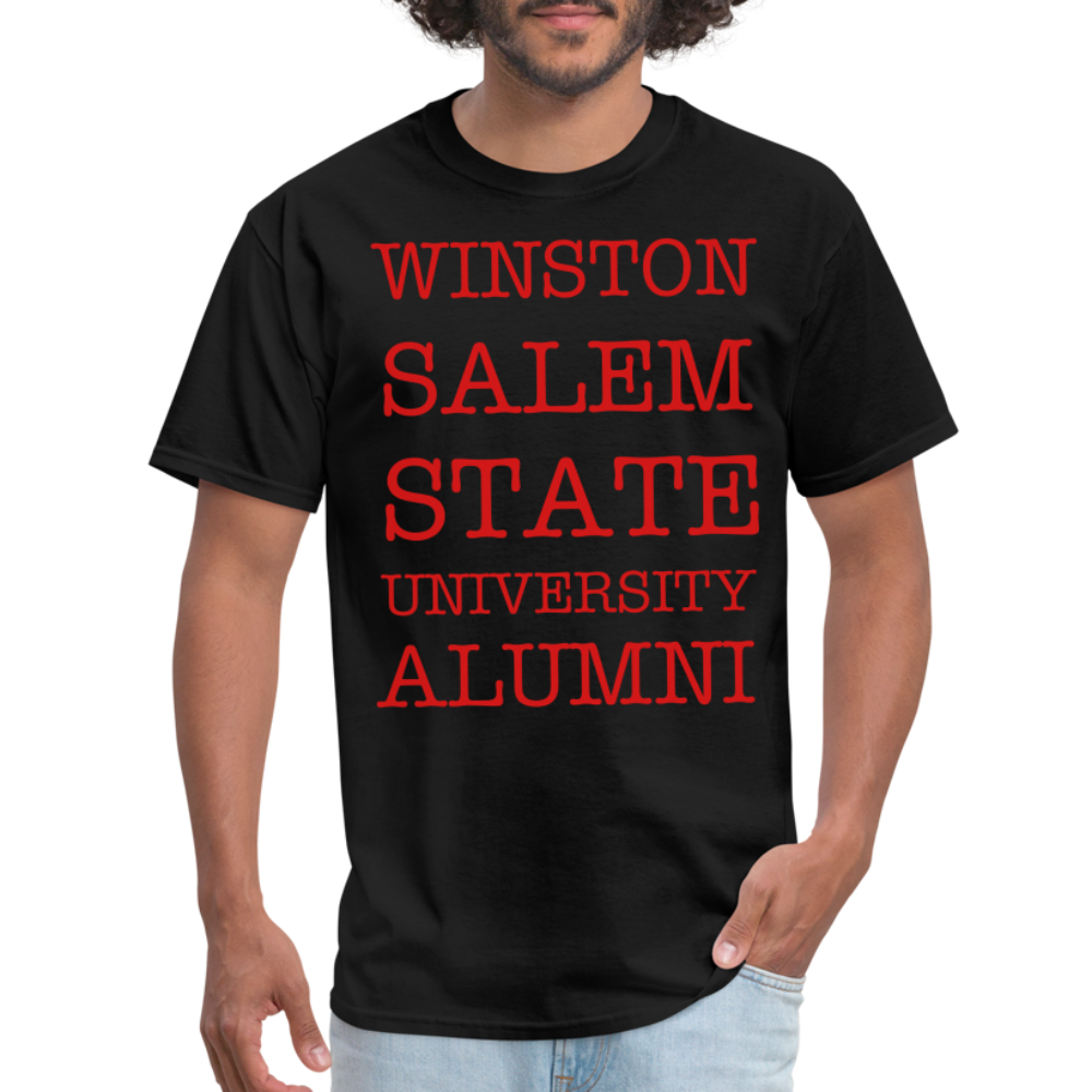 WSSU Alumni Classic T-Shirt (Red Lettering) - black