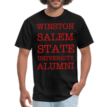 Load image into Gallery viewer, WSSU Alumni Classic T-Shirt (Red Lettering) - black