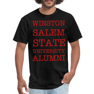 WSSU Alumni Classic T-Shirt (Red Lettering) - black