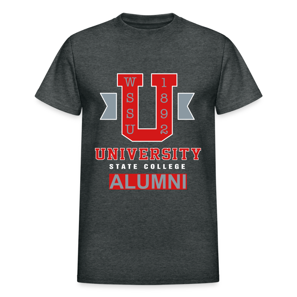 Ramily U State College Alumni Men's t-shirt by Gildan Printed in vinyl - deep heather