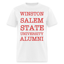 Load image into Gallery viewer, WSSU Alumni Classic T-Shirt (Red Lettering) - white