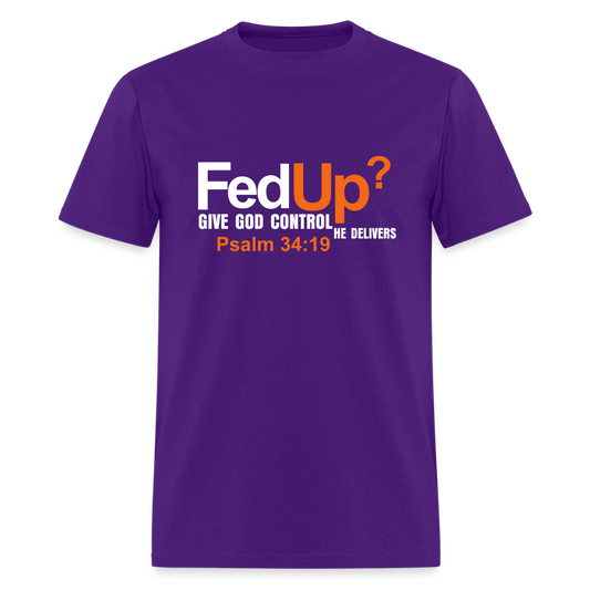 FedUp? - Classic T-Shirt Printed in vinyl - purple