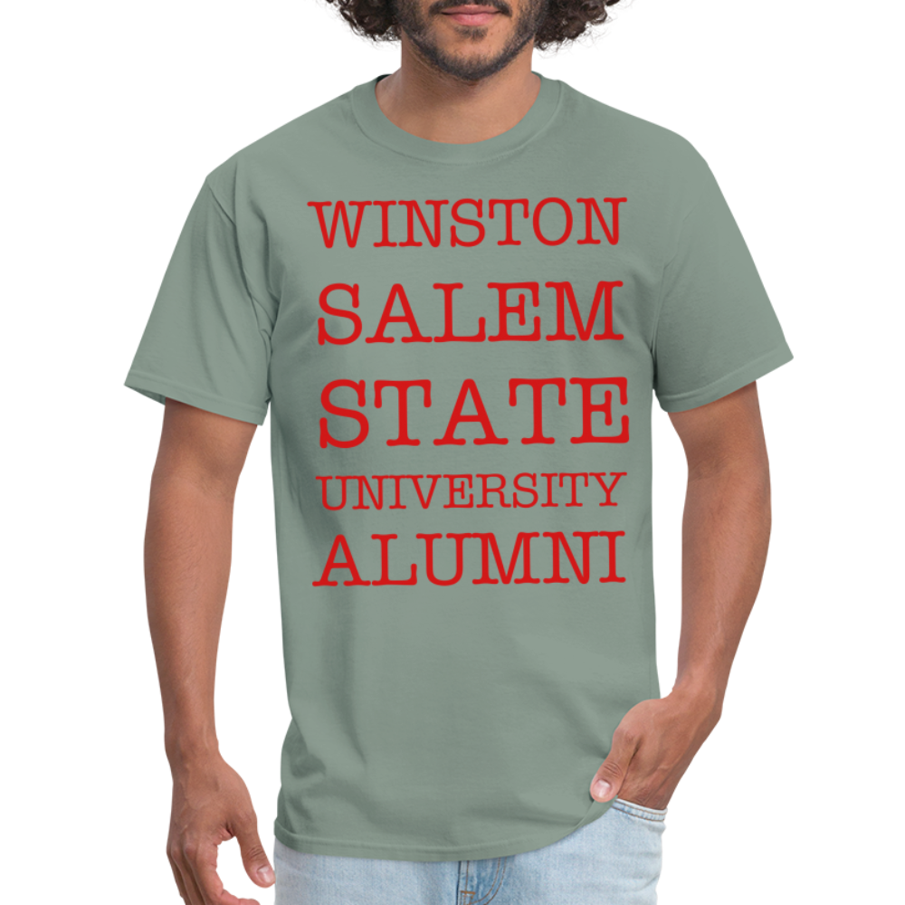 WSSU Alumni Classic T-Shirt (Red Lettering) - sage