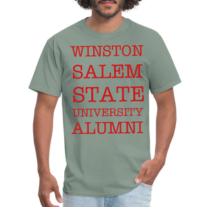 WSSU Alumni Classic T-Shirt (Red Lettering) - sage