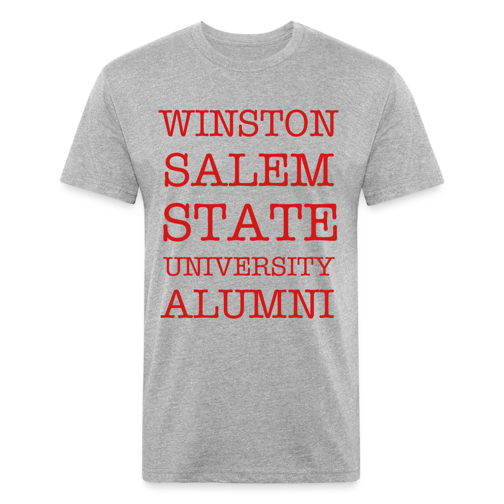 WSSU Alumni Fitted T-Shirt (Red Lettering) - heather gray