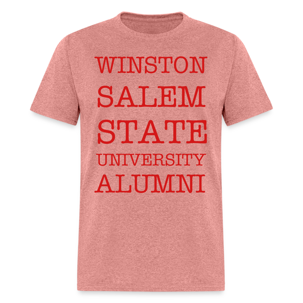 WSSU Alumni Classic T-Shirt (Red Lettering) - heather mauve