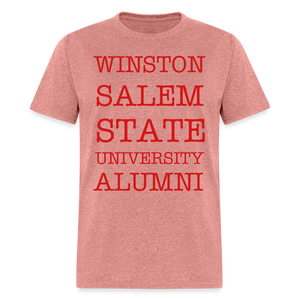 WSSU Alumni Classic T-Shirt (Red Lettering) - heather mauve