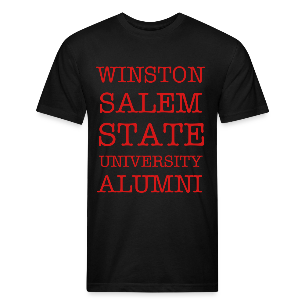 WSSU Alumni Fitted T-Shirt (Red Lettering) Printed in vinyl - black