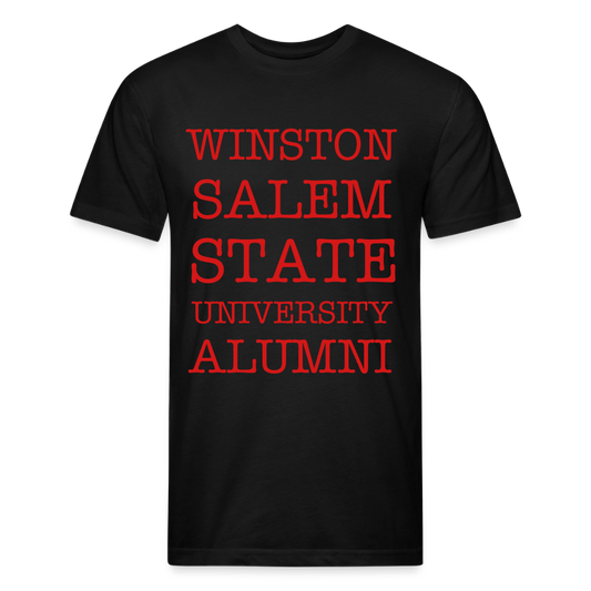 WSSU Alumni Fitted T-Shirt (Red Lettering) Printed in vinyl - black