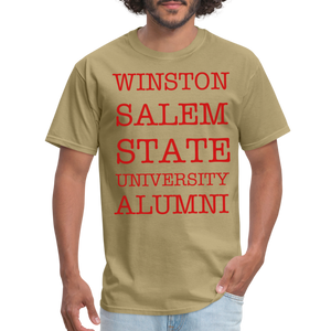 WSSU Alumni Classic T-Shirt (Red Lettering) - khaki