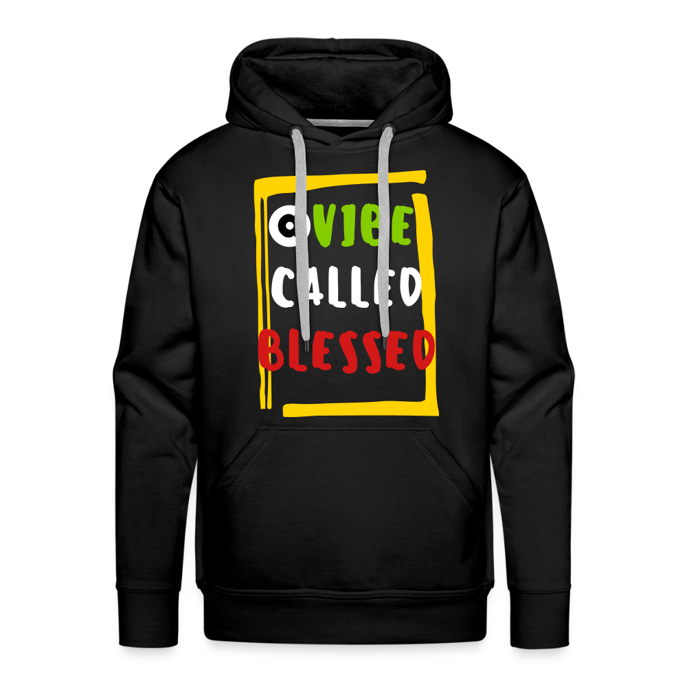 A Vibe Called Blessed Premium Flex Print Vinyl Hoodie  (smooth) - black
