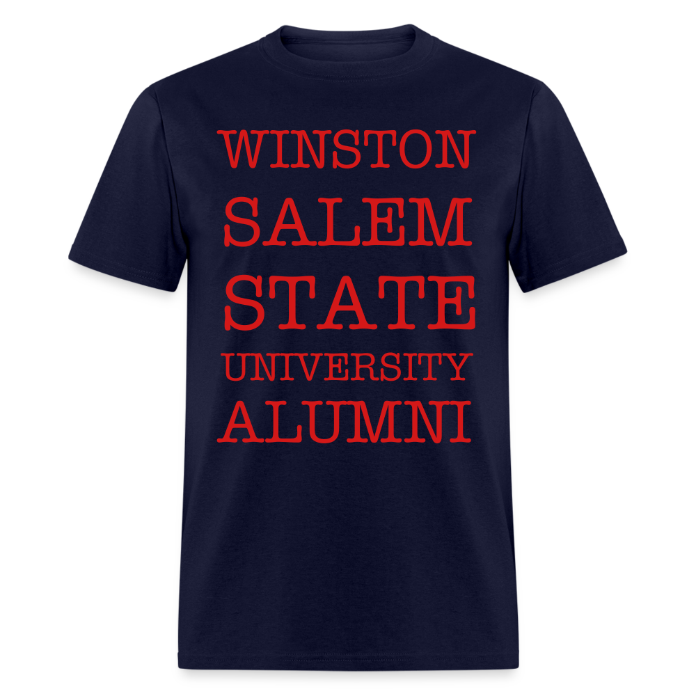 WSSU Alumni Classic T-Shirt (Red Lettering) - navy