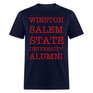 WSSU Alumni Classic T-Shirt (Red Lettering) - navy