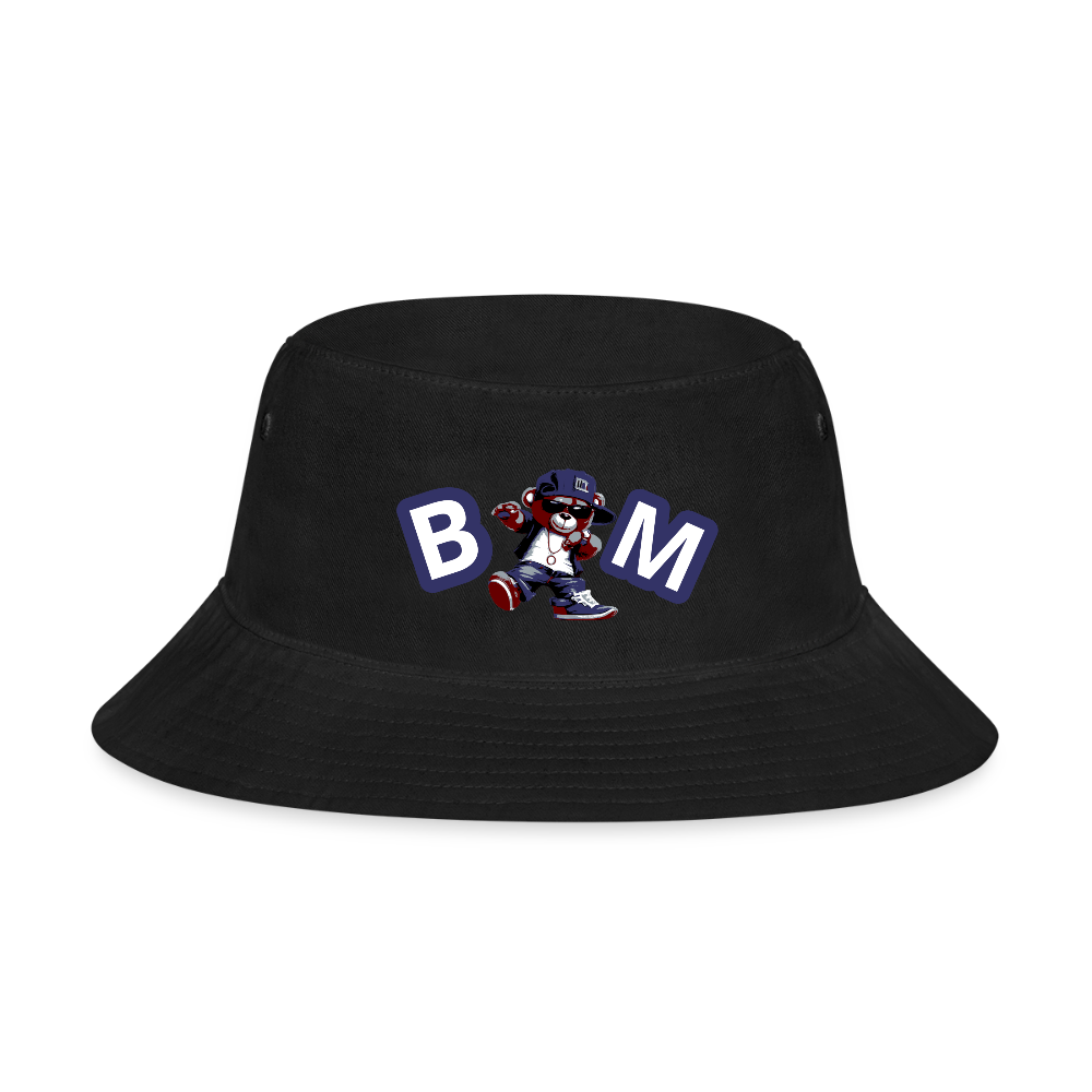 Bear Minimal Bucket Hat - black