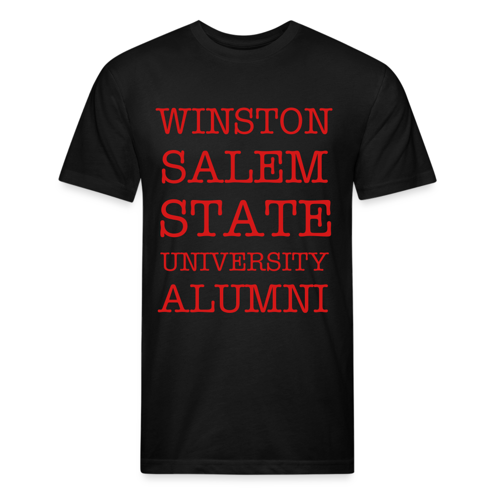 WSSU Alumni Fitted T-Shirt (Red Lettering) - black