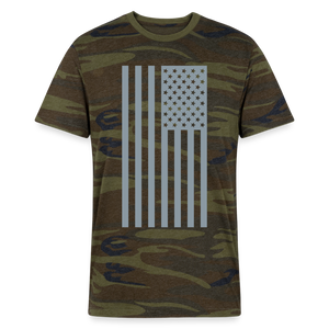 Side Ways Flag Camo T-Shirt Flex Print (smooth) - green camo