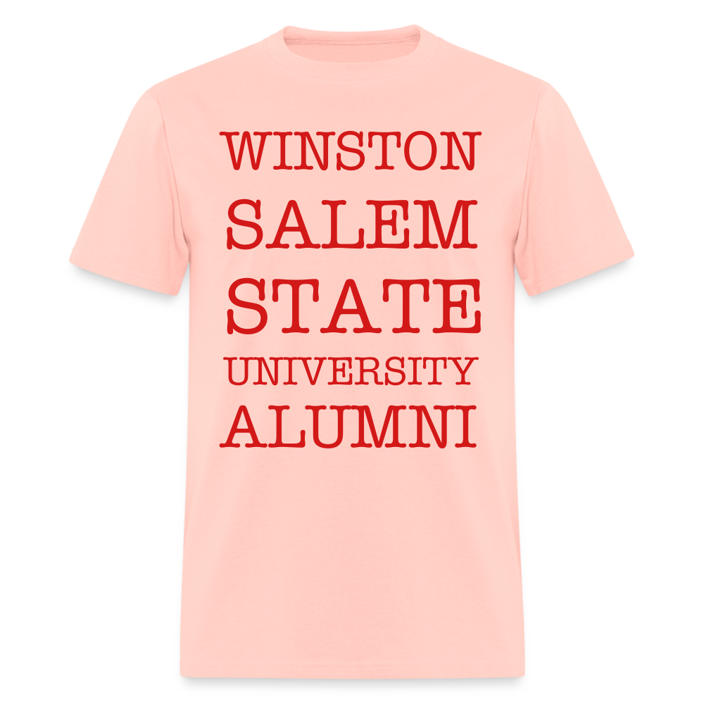 WSSU Alumni Classic T-Shirt (Red Lettering) - blush pink 