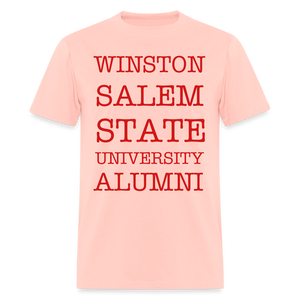 WSSU Alumni Classic T-Shirt (Red Lettering) - blush pink 