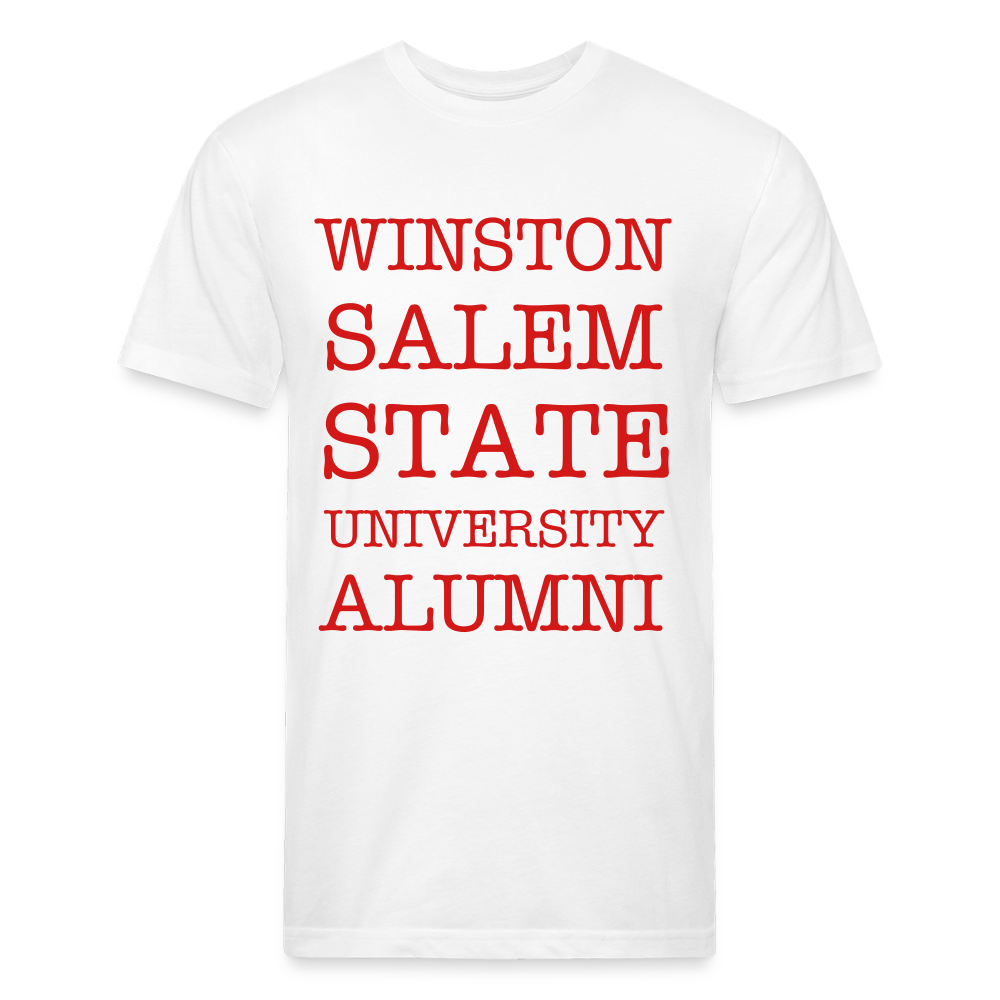 WSSU Alumni Fitted T-Shirt (Red Lettering) Printed in vinyl - white
