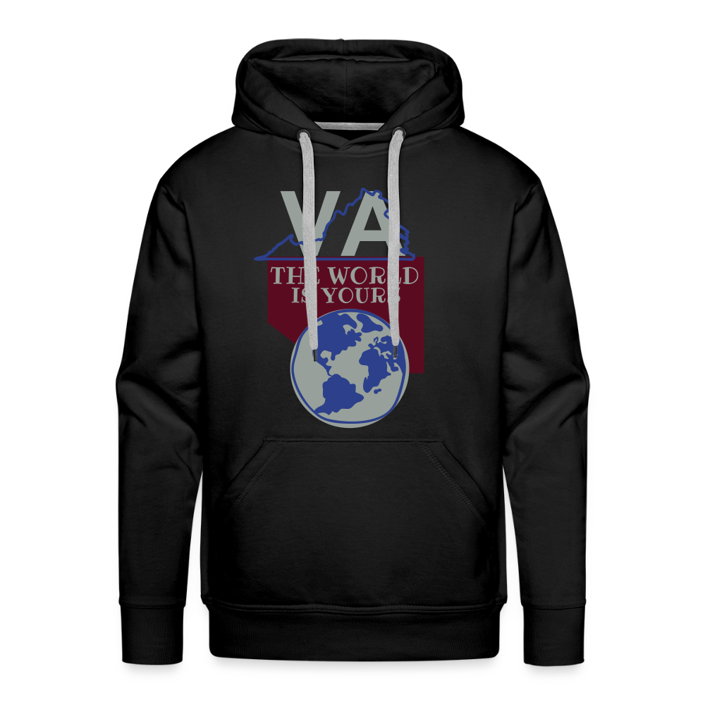 Virginia - The World Is Yours Premium Hoodie Printed in vinyl by Bear Minimal - black