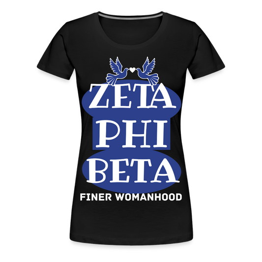 Zeta Phi Finer Womanhood Classic T-Shirt  Printed in flex vinyl - black