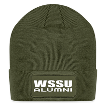 Load image into Gallery viewer, WSSU Alumni Patch Beanie - olive