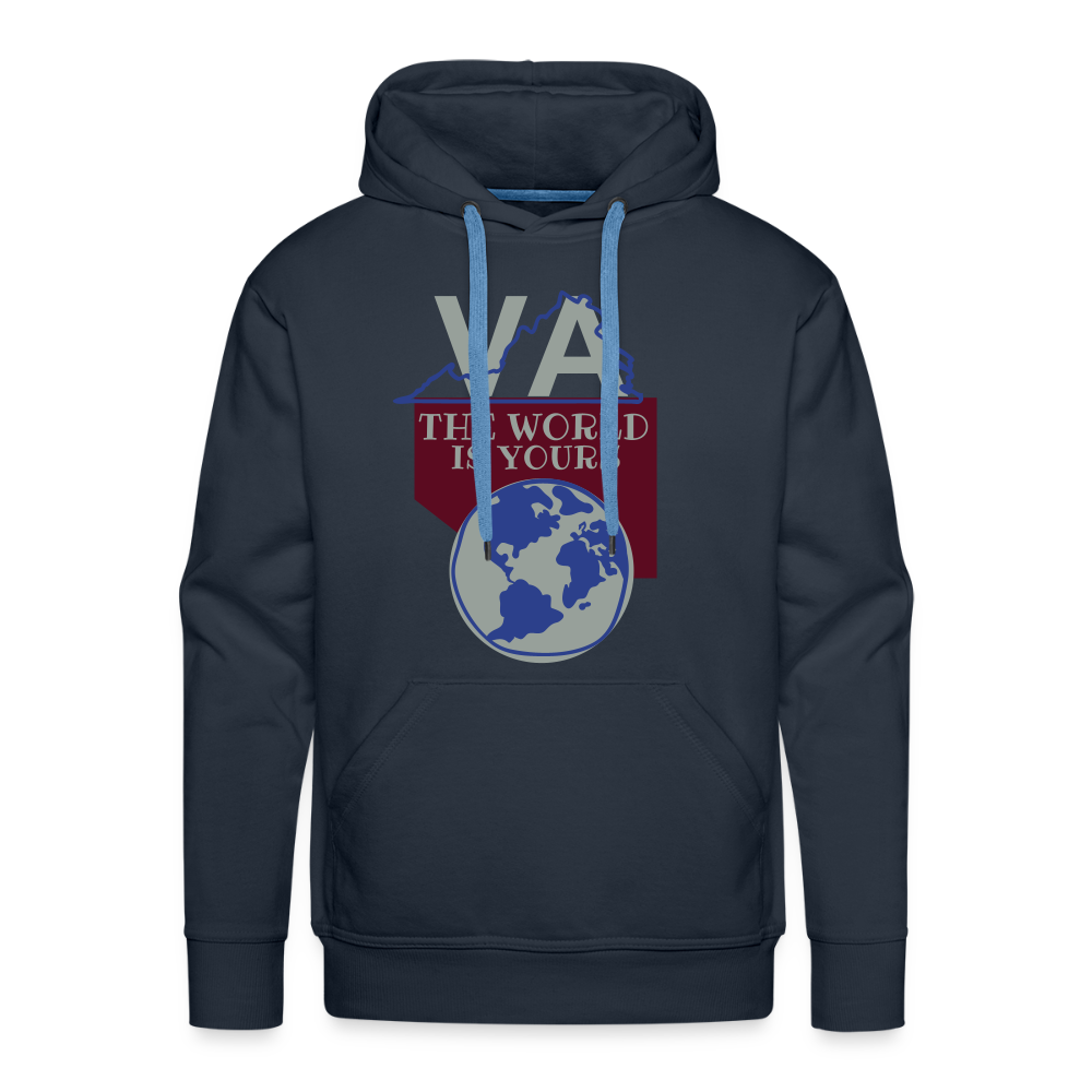 Virginia - The World Is Yours Premium Hoodie Printed in vinyl by Bear Minimal - navy