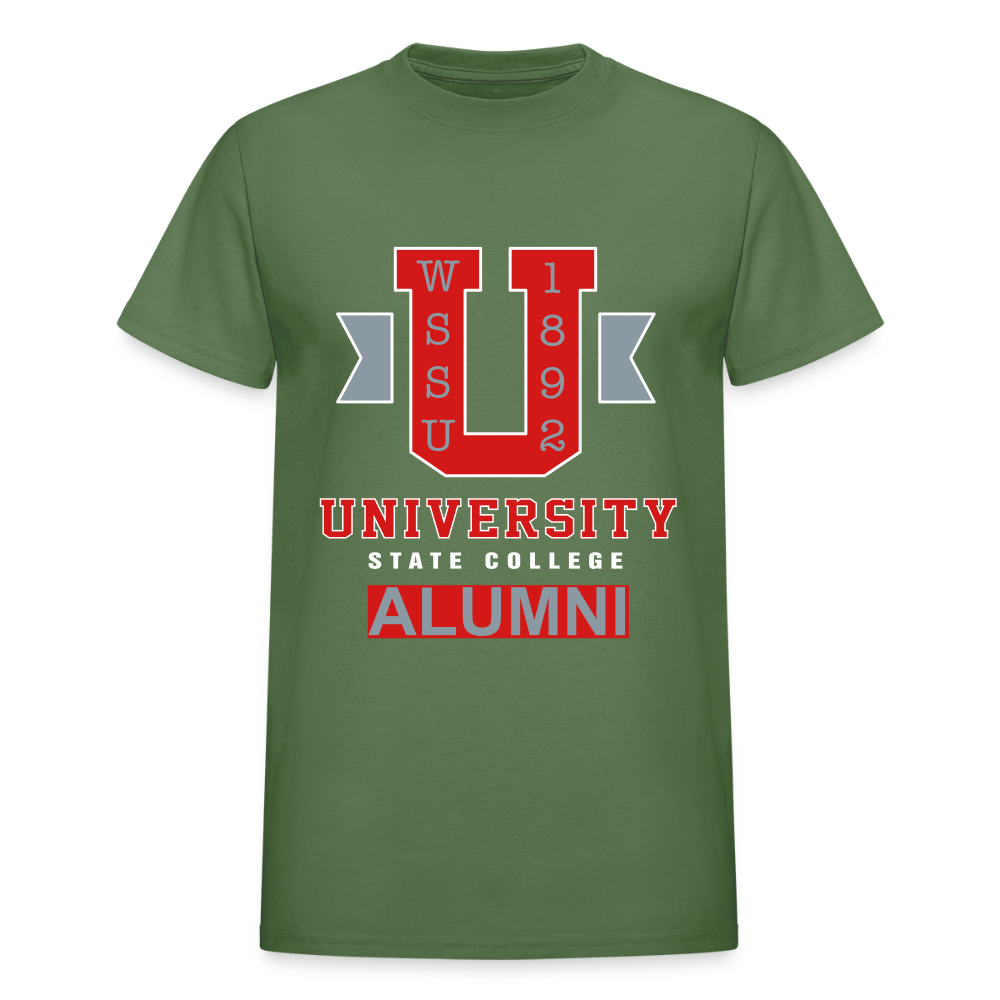 Ramily U State College Alumni Men's t-shirt by Gildan Printed in vinyl - military green