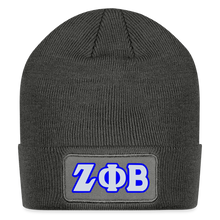 Load image into Gallery viewer, Zeta Patch Beanie - charcoal grey