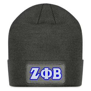 Zeta Patch Beanie - charcoal grey