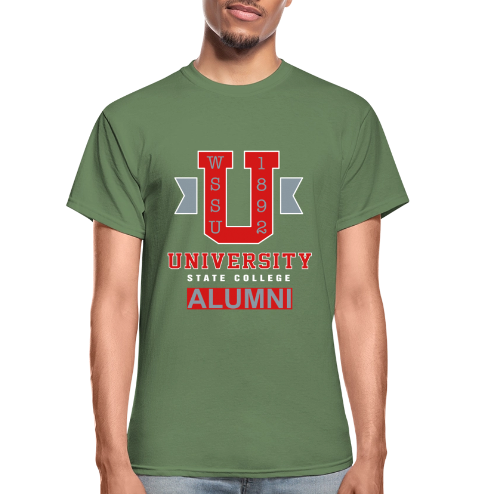 Ramily U State College Alumni Men's t-shirt by Gildan Printed in vinyl - military green